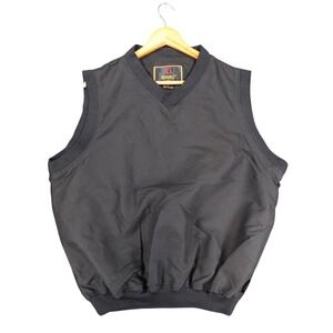 Baru Sports Vest Mens Small Black Synthetic V-Neck Golf Windbreaker Layer